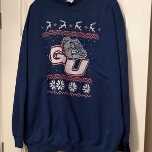 Gonzaga Bulldogs Christmas Crewneck Navy Blue Graphic Sweater